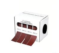 GLFLOW Rollo de cinta de lijado de esmeril, tela de nailon rasgable a mano para molienda fina y pulido, 4-6 piezas, 25 mm x 6 m (4 rollos)