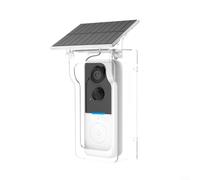 GLFLOW Solar Powered Wireless Doorbell Camera Cover For Tuya 1080P Video Intercom para visión nocturna Detección de movimiento Impermeable Seguridad al aire libre (Blanco)