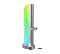 GLFLOW Soporte de aleación de aluminio ARGB GPU con ajuste de altura, base magnética y RGB direccionable de 3 pines de 5 V para cajas de PC (plateado)