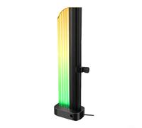 GLFLOW Soporte de aleación de aluminio ARGB GPU con ajuste de altura, base magnética y RGB direccionable de 3 pines de 5 V para cajas de PC (negro)