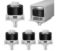 GLFLOW Tapón de rueda de rodillo de carrito para canal de 1-5/8 pulgadas, limitador de posicionamiento de pista de acero de alto carbono con amortiguador de goma (4 piezas)