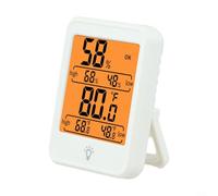 GLFLOW Termo-higrómetro digital Mi-ni con indicador de comodidad, medidor de temperatura y humedad interior para el hogar, oficina, dormitorio, montaje en pared o soporte, blanco (MC41 blanco)