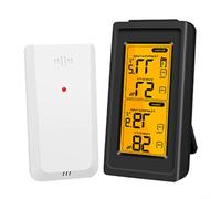 GLFLOW Termómetro e higrómetro WiFi inalámbrico, para monitor digital inteligente para temperatura interior y exterior, 40F-122F, funciona con hasta 3 sensores remotos (pantalla + sensor)