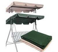 GLFLOW Toldo para columpio de jardín, 164 x 114 x 15 cm, impermeable, cubierta superior de repuesto para toldo de tela Oxford 210D para columpios de 3 asientos, beige, café y verde (beige)