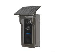 GLFLOW Tuya - Cámara inalámbrica compatible con timbre, funciona con energía solar, video 1080P, detección de movimiento, IP65 resistente a la intemperie, para uso en exteriores (negro)