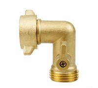 GLFLOW Válvula de cierre de codo de latón de 90 grados, conector de manguera de jardín de un solo paso a prueba de fugas para riego al aire libre