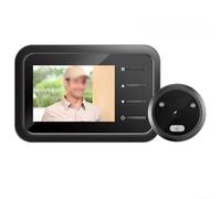 GLFLOW Visor de puerta digital, visor electrónico de puerta con pantalla LCD de 2.4 pulgadas, cámara gran angular, para visión nocturna, captura inteligente para seguridad del hogar, color negro