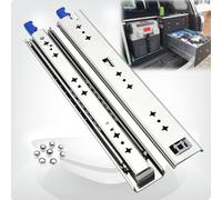 GLFNB Correderas para cajones de Alta Resistencia, 800 mm, 1450 mm, extensión Completa, con rodamientos de Bolas, Capacidad de Carga de 120 kg, Montaje Lateral con Cerradura, 1 par, Deslizamiento