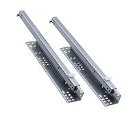 GLFNB Correderas para cajones Ocultas de 250 mm y 400 mm, 2 Pliegues, con Empuje para Abrir, guías de rodamientos de Bolas de Metal, Acero Resistente, Capacidad de Carga de 40 kg, Suave y Silencio