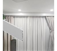 GLFNB Elegante Cenefa de Cortina de Metal para Montaje en Techo, 10,5 cm de Alto, 3,8 m/12,5 pies, Elegante Tratamiento de Ventana Que bloquea la luz para Mayor privacidad, solución