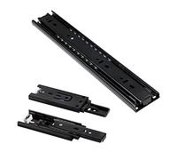 GLFNB Guías para cajones de extensión Completa de 16 Pulgadas, Resistentes, con rodamientos de Bolas de 400 mm, Montaje Lateral, Capacidad de Carga de 50 kg, para gabinetes y Muebles, Acabado negr