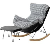 GLFNB Juego de Mecedora y reposapiés de Ocio, Mecedora con Taburete para pies, Silla Relajante para balcón, Mecedora reclinable para Sala de Estar, sillón Moderno, Silla para Dormir Suave, Silla d