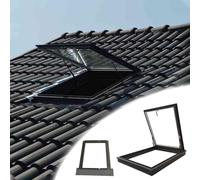 GLFNB Ventana de Acceso a trampilla de Techo, tragaluz Grande con ventilación Manual para instalación en Cubierta, con Vidrio Templado de Doble Capa y Panel de Drenaje, Cubierta Impermeable para t