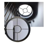 GLFNB Ventana Redonda de Metal empotrada con Vidrio Templado, rotación de 360°, Eje Central y manija, ventilación e iluminación, Ventana Horizontal (Negra, 70 cm/27,6 Pulgadas)