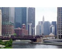 GLHUIOZ 1500 Puzzles para decoración del hogar, Puzzle para Adultos Puentes EE.UU. Ciudad de Chicago 87x57cm