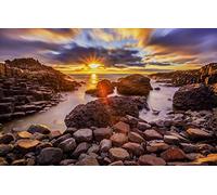 GLHUIOZ 500 Piezas Paisaje Puzzle de Madera s Rompecabezas para Adultos Romántico Costa,Irlanda,Moyle,52x38cm