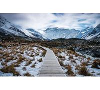 GLHUIOZ 500 Piezas Paisaje Puzzle de Madera s Rompecabezas para Adultos Romántico Nueva Zelanda,Monte Cook,Camino A Aoraki,Parque Nacional Aoraki Monte Cook,52x38cm