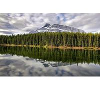 GLHUIOZ 500 Piezas Paisaje Puzzle de Madera s Rompecabezas para Adultos Romántico Parque Nacional Banff,Canadá,Monte Rundle,52x38cm