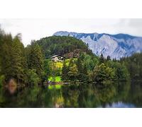 GLHUIOZ 500 Piezas Puesta de Sol Paisaje Adultos s de Rompecabezas de Madera Puzzle Marco de Fotos Familiar Regalos,Austria,Tirol,Oetz,52x38cm