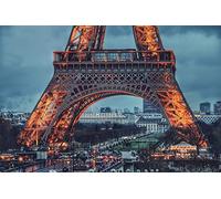 GLHUIOZ Puzle de 1000 Piezas, Puzzle para Adultos, Impossible Rompecabezas, Colorido Juego de Habilidad para Toda la Familia, Puzzle para Adultos a Partir de 6 años de Negocio Eiffel París 75x50cm