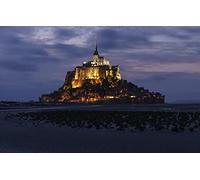 GLHUIOZ Puzle de 1000 Piezas,Puzzle para Adultos,Impossible Rompecabezas,Colorido Juego de Habilidad para Toda la Familia,Puzzle para Adultos,Francia,Le Mont-St.-Michel,Baja Normandía,75x50cm