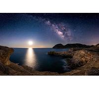 GLHUIOZ Puzle de 1000 Piezas,Puzzle para Adultos,Impossible Rompecabezas,Puzzle para Adultos,Cabo De Gata,Almería,Castillo De San Ramón,Bajo Las Estrellas,75x50cm