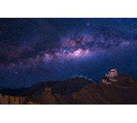 GLHUIOZ Puzle de 1500 Piezas,Puzzle para Adultos,Impossible Rompecabezas,Colorido Juego de Habilidad para Toda la Familia,Vía Láctea,Monasterio,India,Principado de Ladakh,87x57cm