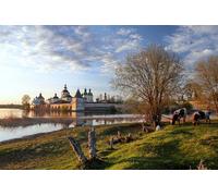 GLHUIOZ Puzle de 1500 Piezas, Puzzle para Adultos, Impossible Rompecabezas, Colorido Juego de Habilidad para Toda la Familia, Puzzle para Adultos, Vaca Rusia Ciudad de Siverskoe 87x57cm