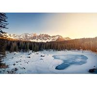 GLHUIOZ Puzle de 1500 Piezas,Puzzle para Adultos,Impossible Rompecabezas,Colorido Juego de Habilidad para Toda la Familia,Italia,Dolomitas,Tirol del Sur,Lago Carezza,87x57cm