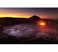 GLHUIOZ Puzle de 1500 Piezas,Puzzle para Adultos,Impossible Rompecabezas,Colorido Juego de Habilidad para Toda la Familia,Volcán,Lava,África,Etiopía,87x57cm