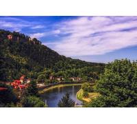 GLHUIOZ Puzle de 500 Piezas, Puzzle para Adultos, Impossible Rompecabezas, Colorido Juego de Habilidad para Toda la Familia, Puzzle para Adultos, Alemania Ríos Königstein Elba 52x38cm