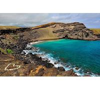 GLHUIOZ Puzle de 500 Piezas,Puzzle para Adultos,Impossible Rompecabezas,Colorido Juego de Habilidad para Toda la Familia,Rocas,Costa,Corazón,Hawaii,52x38cm