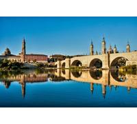 GLHUIOZ Puzzle 1000 Piezas Adultos,Ciudad romantica Puzzles para Adultos,Rompecabezas Juego de Rompecabezas y Juego Familiar España Ríos Puentes Zaragoza 75x50cm