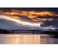 GLHUIOZ Puzzle 500 Piezas Adultos,Ciudad romantica Puzzles para Adultos,Rompecabezas Juego de Rompecabezas y Juego Familiar Escocia,Puente de Fuego,Kyle de Lochalsh,52x38cm