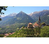 GLHUIOZ Puzzle 500 Piezas Adultos,Puzzles para Adultos,Rompecabezas de Piso Juego de Rompecabezas y Juego Familiar,Italia,Iglesia,Merano,Bolzano,Tirol del Sur,52x38cm