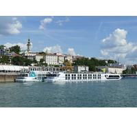 GLHUIOZ Puzzle de 500 Piezas,puzle para Adultos,Imposible Rompecabezas,Puzle para decoración del hogar. Ríos Barcos fluviales Puertos Deportivos Danubio 52x38cm