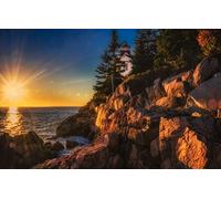 GLHUIOZ Puzzle de 500 Piezas,Puzzle para Adultos,Impossible Rompecabezas,Colorido Juego de Habilidad para Toda la Familia,Faro,Maine,Parque Nacional Acadia,52x38cm