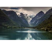 GLHUIOZ Puzzle de 500 Piezas,Puzzle para Adultos,Impossible Rompecabezas,Colorido Juego de Habilidad para Toda la Familia,Noruega,Stryn,Parque Nacional Jostedalsbreen,Glaciar Briksdal,52x38cm