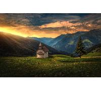 GLHUIOZ Puzzle para Adultos,500 Piezas,Puzzle para Adultos,Colorido,Juego de Habilidad para Toda la Familia Alpes,Italia,Capilla,Tirol del Sur,52x38cm