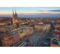 GLHUIOZ Puzzle Todos Estan Locos aquí, 1500 Piezas, Puzzle Adultos Ciudad de Croacia Zagreb Ciudad de Jelacic 87x57cm