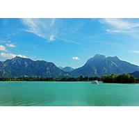 GLHUIOZ Puzzle Todos Estan Locos aquí,500 Piezas,Puzzle Adultos Castillo,Alemania,Baviera,Ferry,Cielo,52x38cm