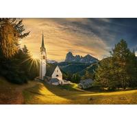 GLHUIOZ Puzzle Todos Estan Locos aquí,500 Piezas,Puzzle Adultos,Italia,Iglesia,Dolomitas,Tirol del Sur,52x38cm