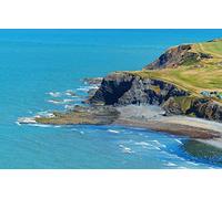 GLHUIOZ Puzzle Todos Estan Locos aquí,500 Piezas,Puzzle Adultos Olas,Costa,Bahía,Turistas,Gales,Campings,52x38cm