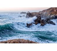 GLHUIOZ Puzzles 500 Piezas,Colección Challenge,Impossible Rompecabezas,Jigsaw Puzzle Olas,California,Océano Pacífico,Big Sur,52x38cm