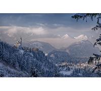 GLHUIOZ Puzzles para Adultos,Puzzle 500 Piezas,Obra de Arte de Juego de Adulto RompecabezasRompecabezas y Juego Familiar Castillo,Alemania,Baviera,Castillo de Neuschwanstein,52x38cm