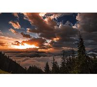 GLHUIOZ Rompecabezas 500 Piezas,Rompecabezas para Adultos y niños para Imprimir en Alta definición,Juego Familiar Reto único Regalo Tirol,Verde,Hippach,52x38cm