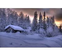 GLHUIOZ Rompecabezas de 500 Piezas | Rompecabezas sostenible para Adultos | Gran Regalo para Adultos | Cabaña,Finlandia,Ylläs,52x38cm