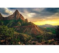 GLHUIOZ Rompecabezas de 500 Piezas | Rompecabezas sostenible para Adultos | Gran Regalo para Adultos | Estados Unidos,Cielo sombrío,Zion,52x38cm