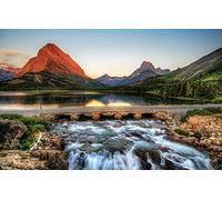 GLHUIOZ Rompecabezas de Madera,1500 Piezas,Bonito Paquete de Regalo,Forma Única Mejor Regalo para Adultos y Niños,Estados Unidos,Glaciar,87x57cm