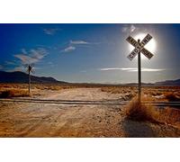 GLHUIOZ Rompecabezas para Adultos,Puzle de 500 Piezas,Rompecabezas De Madera,Desierto,Paisajes,Rieles,Cruces,Traviesas,Ferrocarriles,52x38cm